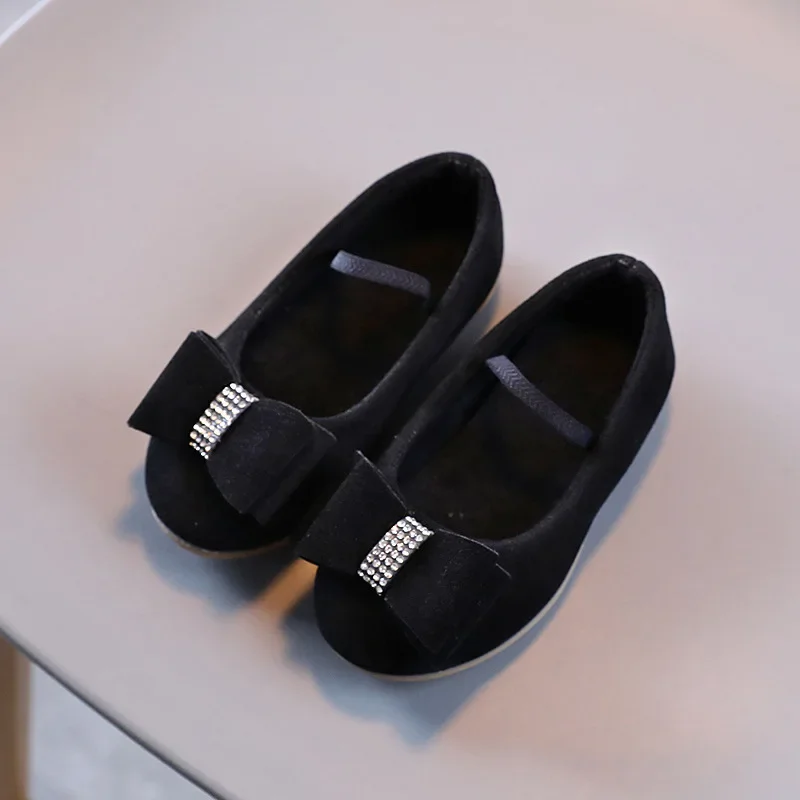 Kids Cute Shoes for Girl Princess Shoes Autumn Fashion Bow Sequins Children Girls Party Flat Heels Size 21-36 SP132