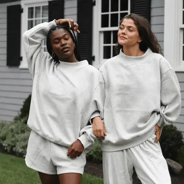 2026 Damen Sweatshirts Frühling Herbst Langarm Mock Neck Lässige Kapuzenpullover Übergröße Damen Entspannter Einfarbiger Hoodie