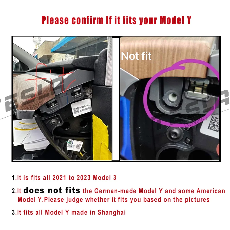 4 Pezzi Rivestimenti Interni In Fibra Di Carbonio Opaca Per Tesla Model 3 (2021-2023) E Model Y (2019-2024) – Copri Cruscotto E Portiere