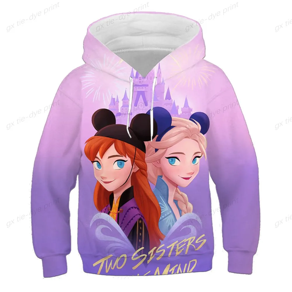

Frozen 2 Elsa Princess Hoodies Cartoons Casual Girls Long Sleeves Sweatshirts Clothing Spring Autumn Fashion Hooded Tops 1-14 Y