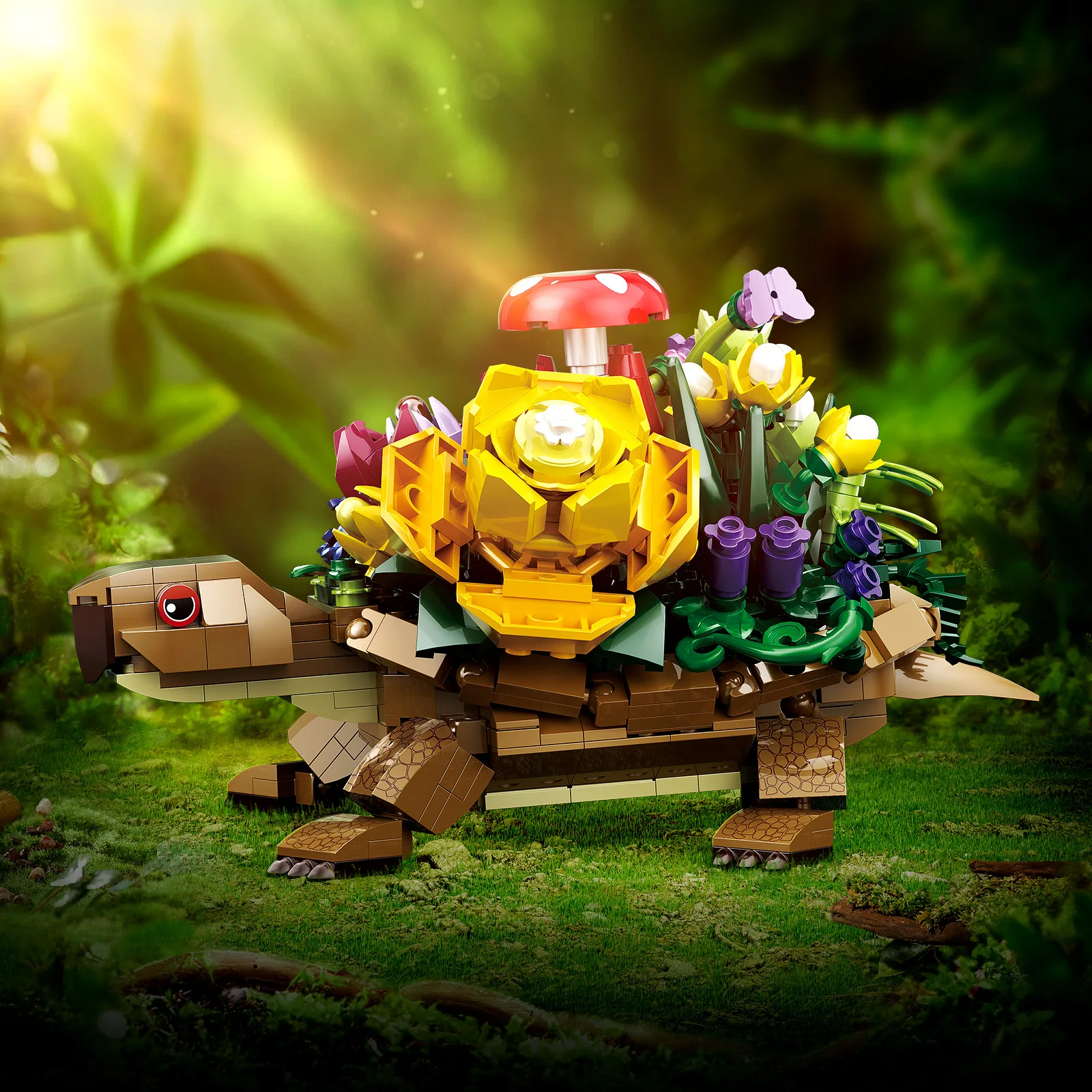 Turtlesed Plantered Flowered Potsed Building Blocks Set Animal Turtle Flower Planter Brick Building Toy for Children Gifts