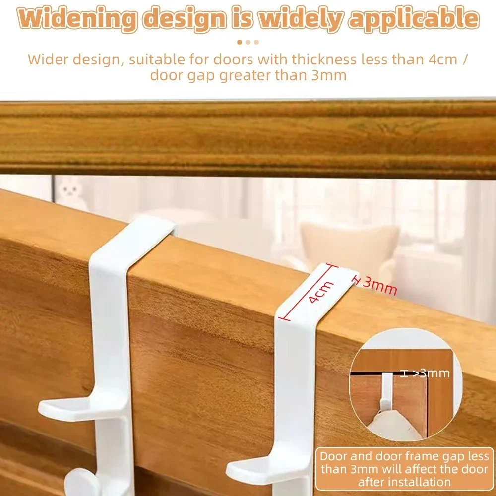 1/2/3Pcs Door Hanger Clothes Hanging Rack Over The Door Plastic Home Storage Organization Hooks Purse Holder for Bags Rails
