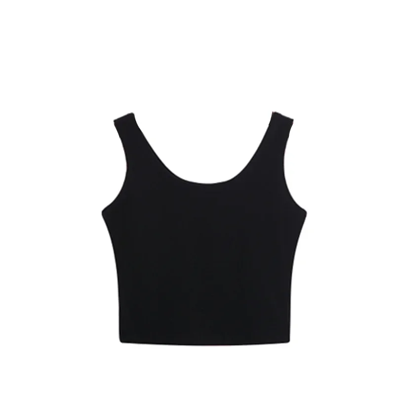 Wholesale Women Solid Color Suspender Camisole Tank Top for Women's Short Yoga Sports Crop Top Sleeveless Sexy Slim Fit Tops