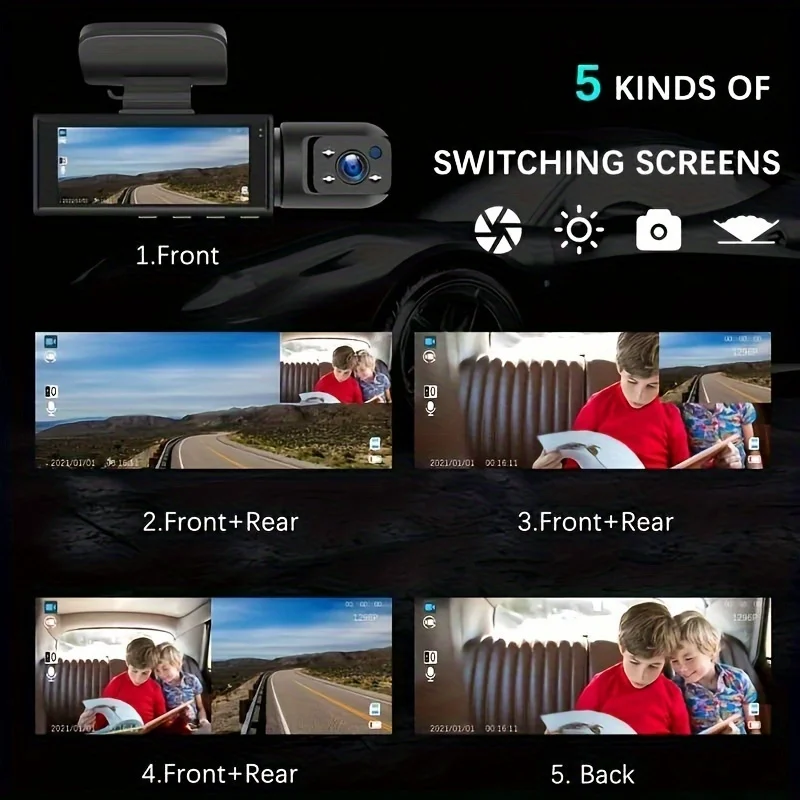 Dual Camera Car Dash Cam with WiFi and Night Vision