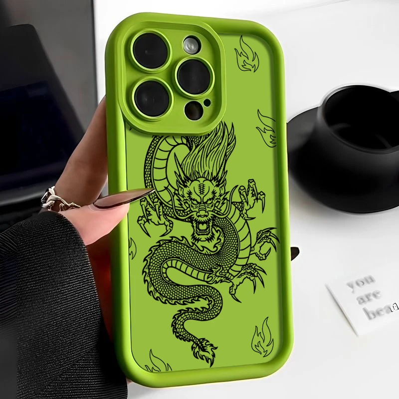 Dragon Pattern Shockproof Soft Silicone Phone Case Cover