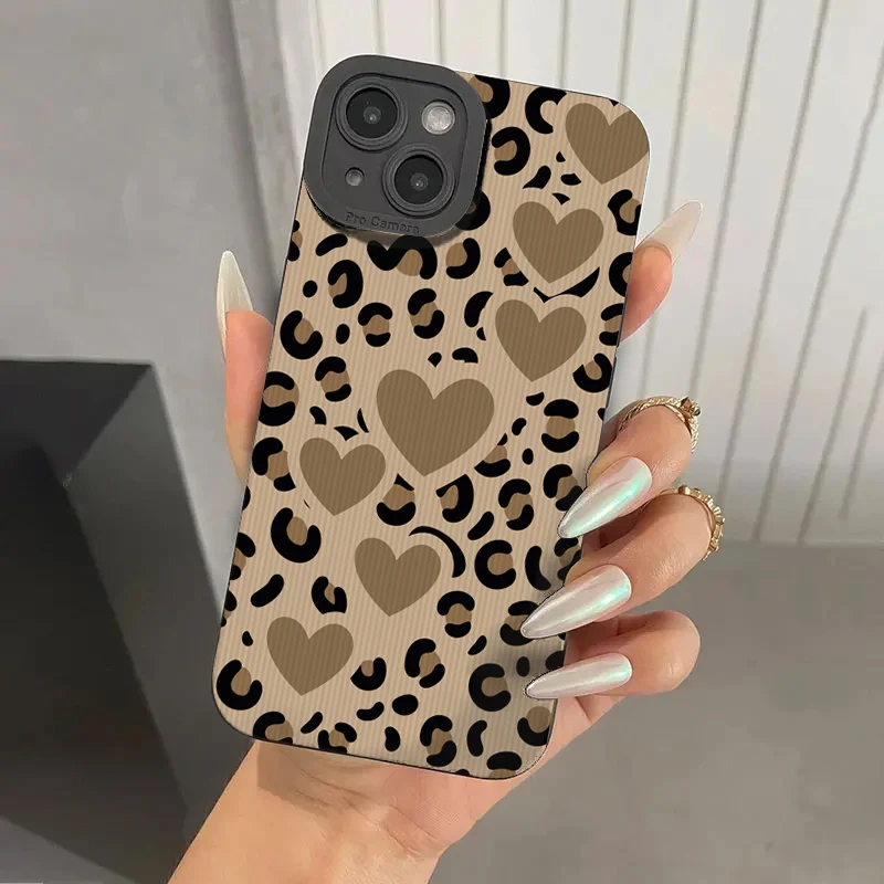 thumbnail image 1 of Funda de teléfono con estampado de leopardo, carcasa a prueba de golpes para iPhone 15, 14, 13, 12, 11, 16 Pro Max, XS, X, XR, 7, 8 Plus, SE 2, 1 of 5
