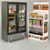 Miniature Shop Furniture Fridge Freezer Shelf Cool Drink Food Items Toy Mini Handcraft Dollhouse Simulation Scenario Display 1