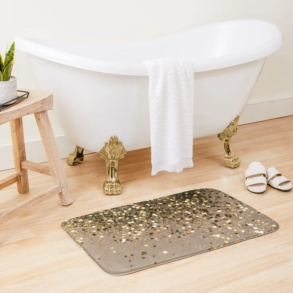 

Sparkling Gold Brown Glitter Glam #1 (Faux Glitter) #shiny #decor #art Bath Mat Anti-Slip Carpet Mat