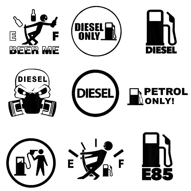 

F557# 9 Styles Car Sticker Vinyl DIESEL ONLY DIESEL Fuel Stickers and Decals Funny Stickers On Car Styling Creative