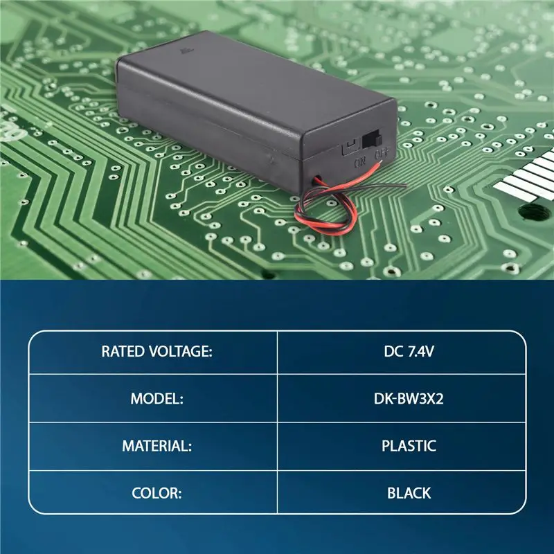 XB-3.7V 2X 18650 배터리 홀더 커넥터 보관 케이스 박스 리드선이 있는 ON/OFF 스위치