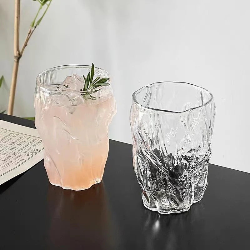 Transparent Coffee Cup Cocktail Glasses Vertical Grain Phnom Penh Glass Water Cup Juice Coffee Whiskey Cups
