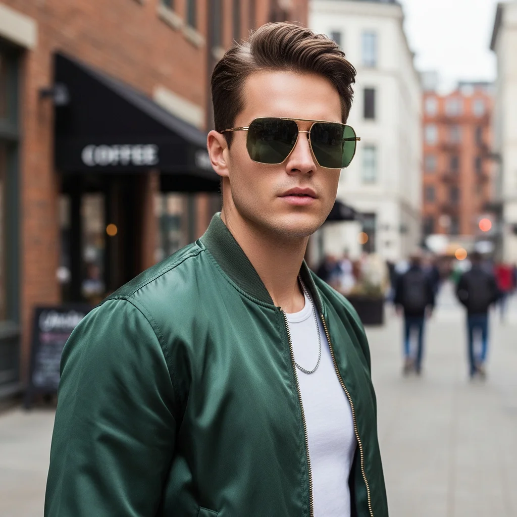 Gold Frame Pilot Sunglasses - Retro Double-Barrel UV-Protective Sun Goggles