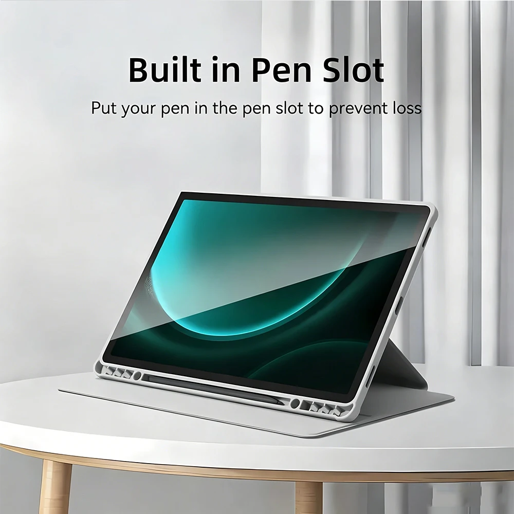 360° Rotating Clear Acrylic Tablet Case with Pencil Holder and Auto Sleep/Wake