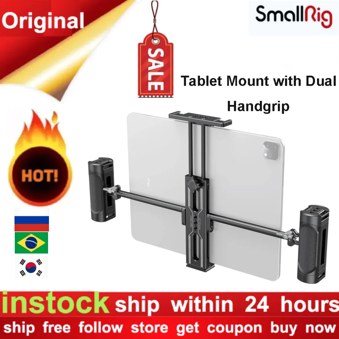 SmallRig 듀얼 핸드그립 태블릿 마운트, 아이패드 2929| | - AliExpress