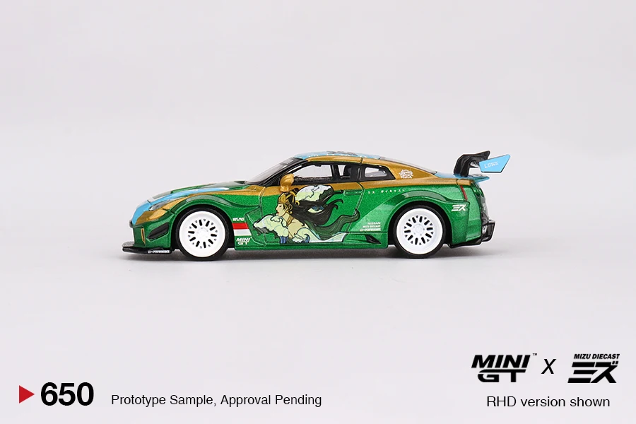 MINIGT 1/64 LB WORKS GT 닛산 35GT-RR Ver.2 RORO MGT00650-R 다이캐스트 자동차 모델 장식품, 자동차 장난감 선물 장식
