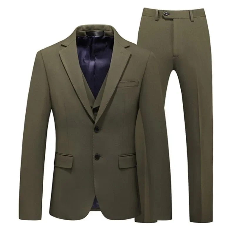 Wedding dress suit three-piece slim fit groom autumn wedding dress