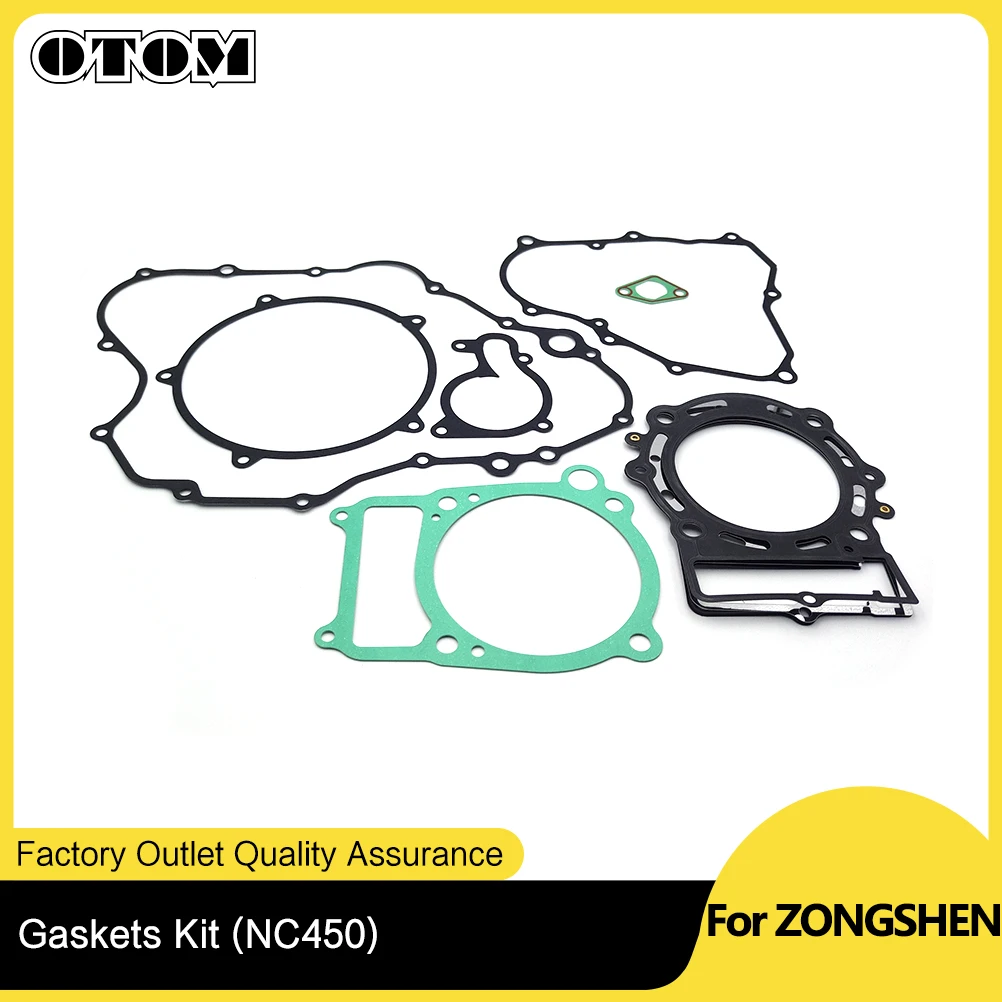 OTOM Motorcycle Engine Accessories Complete Gasket Kit Top Bottom End Full Machine Pad Seal Set For ZONGSHEN NC450 ZS194MQ KAYO