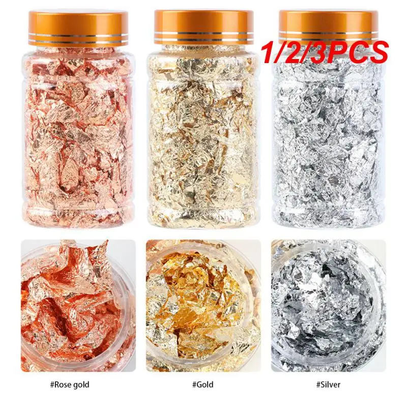 1/2/3Pcs Nail Art Tin Foil Paper Ins Color Oro Pezzi Interi Spice Girl Style Gold Silver Foil Paper Decorazioni Per Unghie