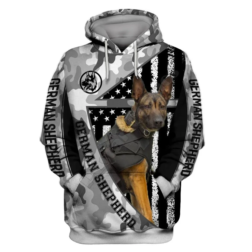 thumbnail image 1 of Sudadera con capucha y estampado 3D por todas partes con diseño de pastor alemán Love Dog Love Dog 01, 1 of 5