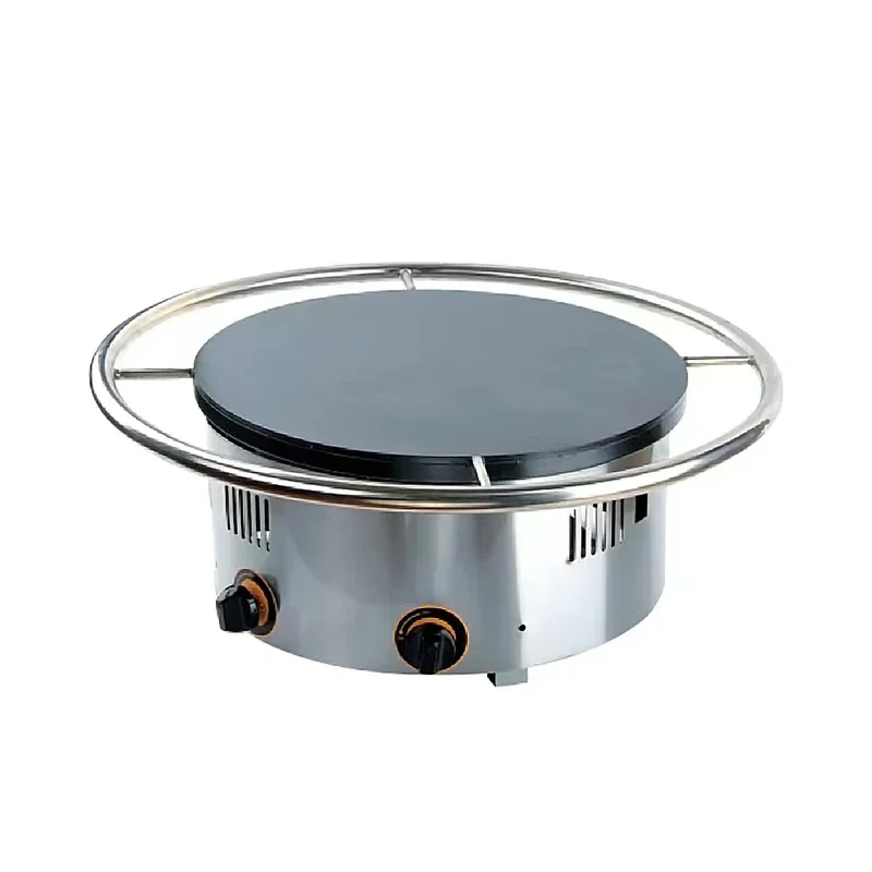 Snack Equipment Home 360 Rotatable Electric Gas Crepe Maker Diameter 40CM Large Turntable Class Halberd Furnace 2