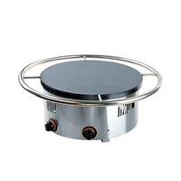 Snack Equipment Home 360 Rotatable Electric Gas Crepe Maker Diameter 40CM Large Turntable Class Halberd Furnace 2