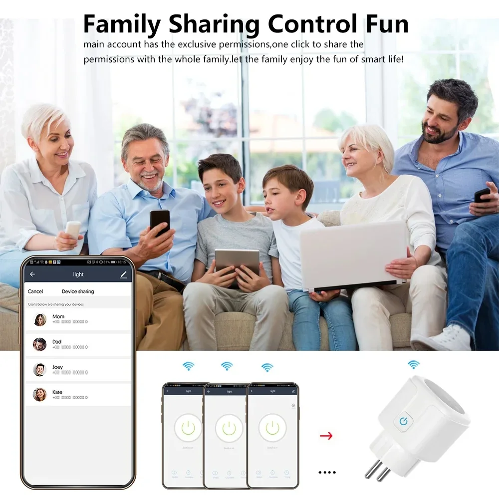 Smart Plug Tuya Smart WiFi ZigBee 3.0 EU Socket 16A/20A Power Monitor Timer Function Voice Control For Alexa Google Home Smart Life