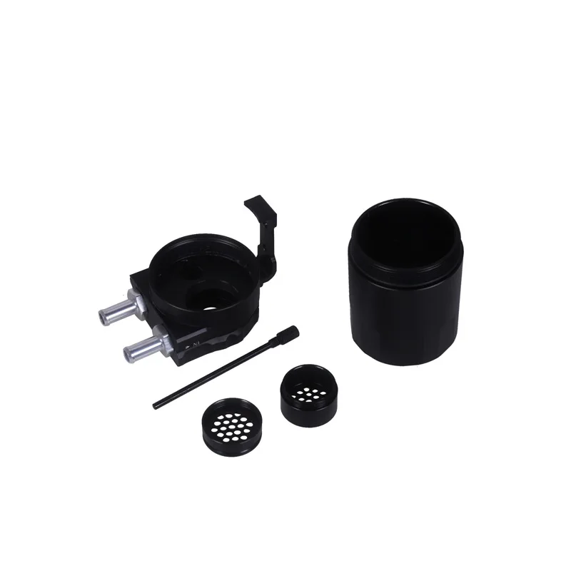 muge racing Universal Oil Catch Can Tank Kit Polish Baffled Reservoir with Breather Filter with 3/8" Fuel Line,Aluminum