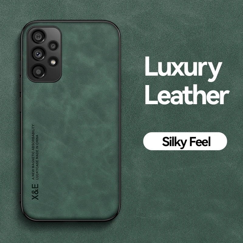 Elegant Frosted Leather Magnetic Phone Case with Hidden Iron Plate