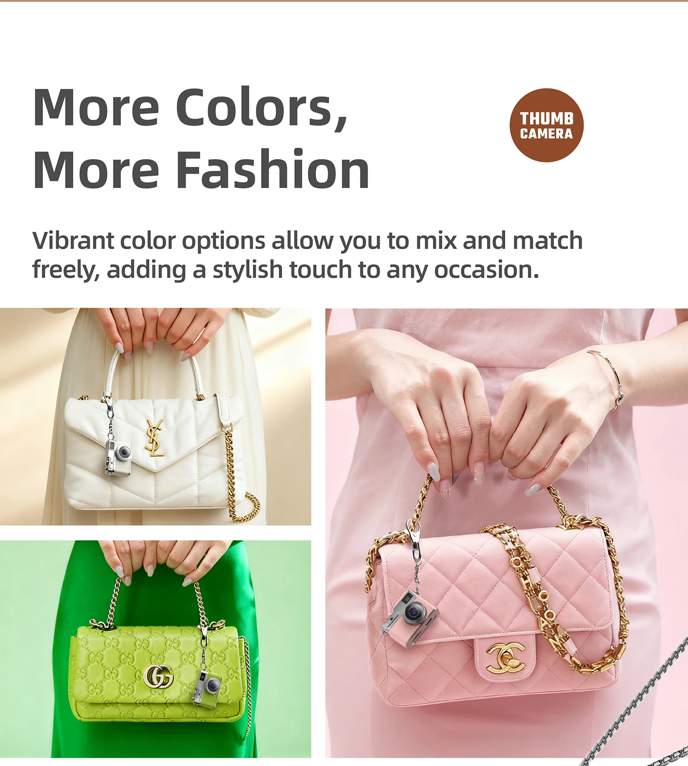 Retro mini keychain camera placed on a desk