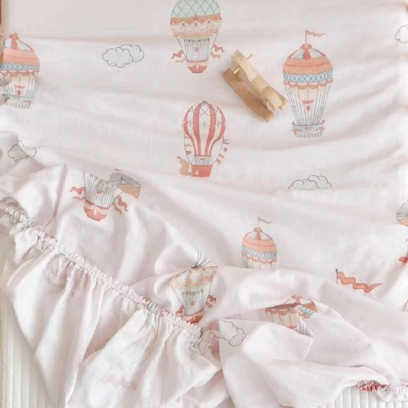 9 Styles Soft & Breathable Cotton Baby Crib Fitted Sheet 140*70cm Cartoon Printing Mattress for Infants Bed Accessories