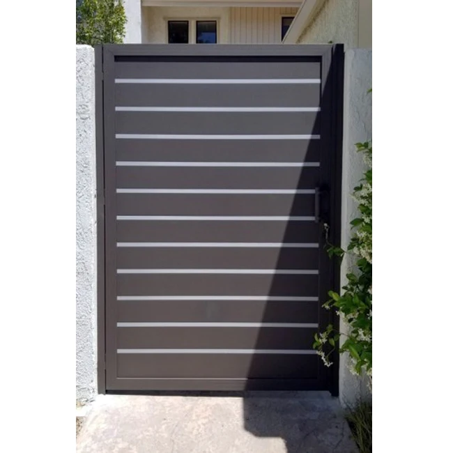 aluminum slat gate single pedestrian walkway door 4