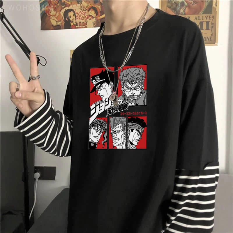 Johhny Joestar Tusk Act 4 Ouro Preto Roxo Design Clássico T-Shirt de manga  curta tee roupas de anime - AliExpress