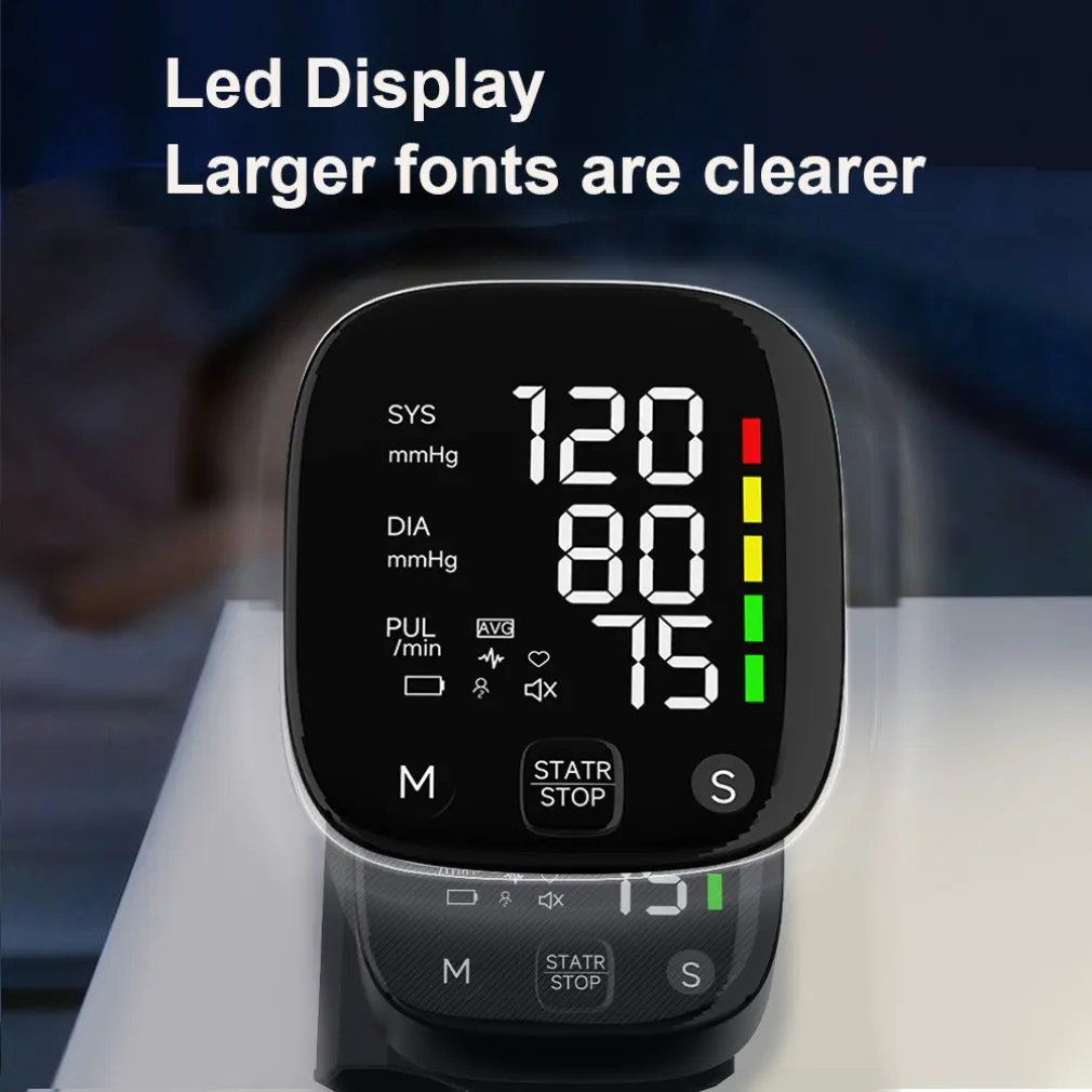 Rechargeable Wrist Blood Pressure Monitor Digital Automatic Blood Pressure Meter Heart Rate Pulse Sphygmomanometer Tonometer blood pressure monitor,blood pressure meter