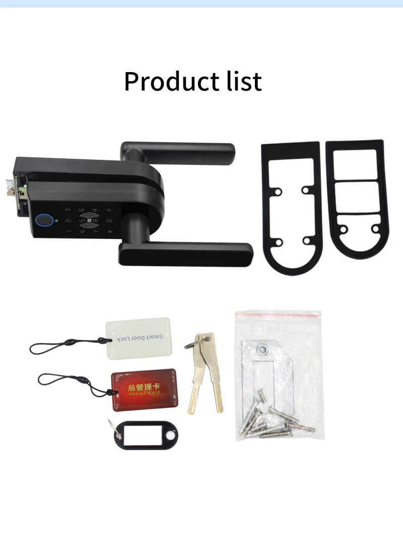 Glass Door Smart Handle Lock Single Open PartitionWith Fingerprint Key Password