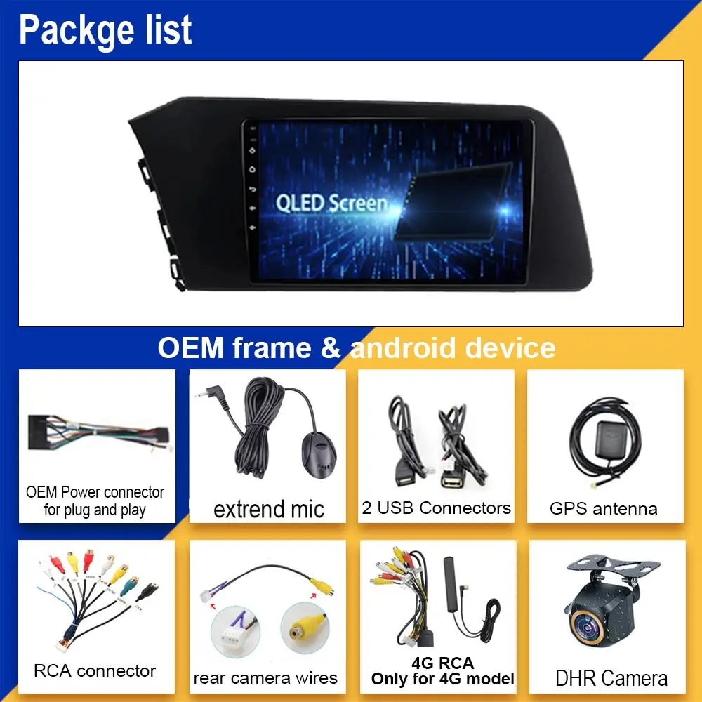 Android 14 Car Radio Multimedia Video Player For Hyundai Elantra VII CN7 GPS Navigation Carplay BT No 2din DVD QLED car multimedia player