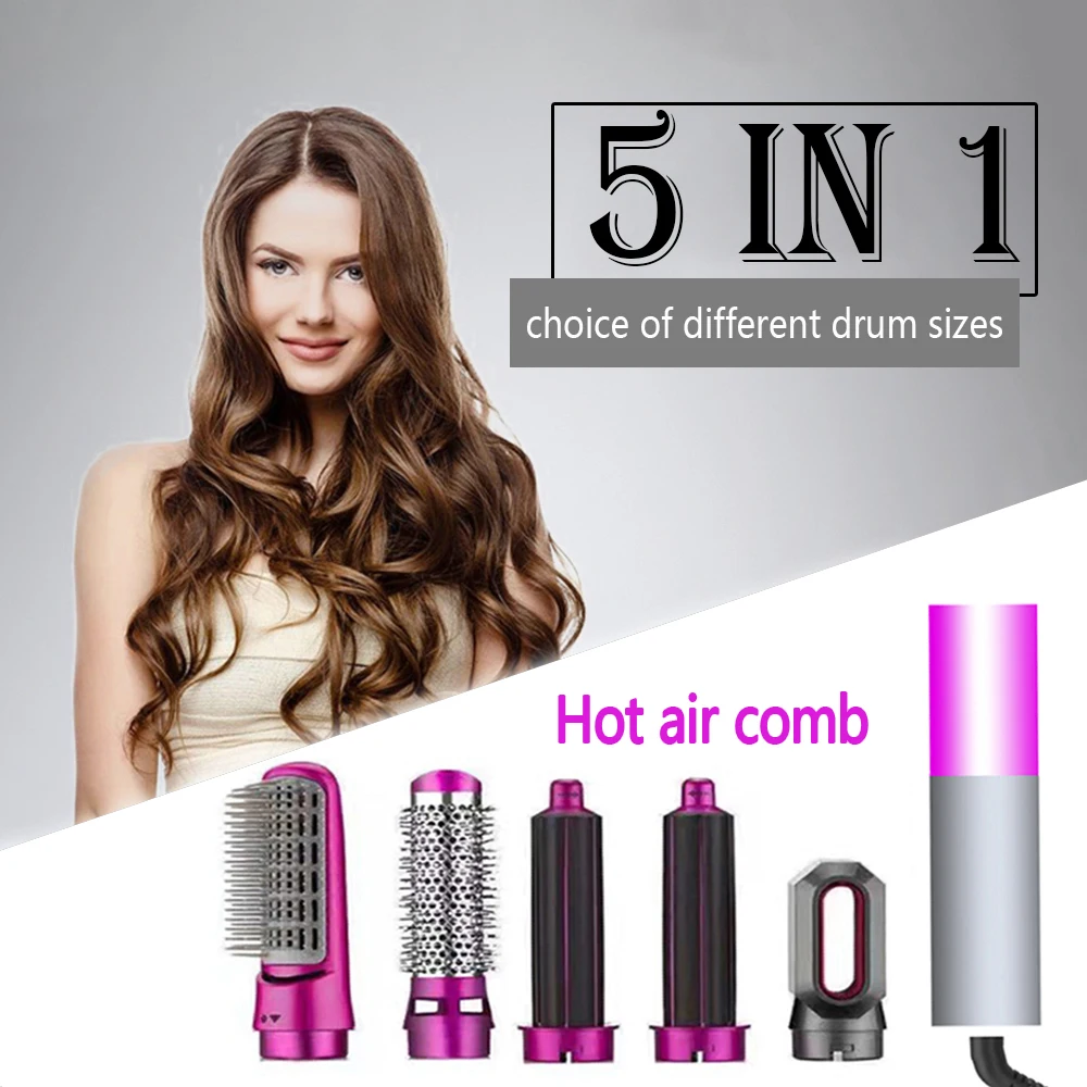  Canbrake 5-in-1 Hair Dryer Brush, 1200W, Black, Detachable and  Interchangeable Hair Straightener Curly Hair Comb, Make Hair Smooth, Hot Air  Wrap Brush with Heat Protective Glove : Beauty & Personal