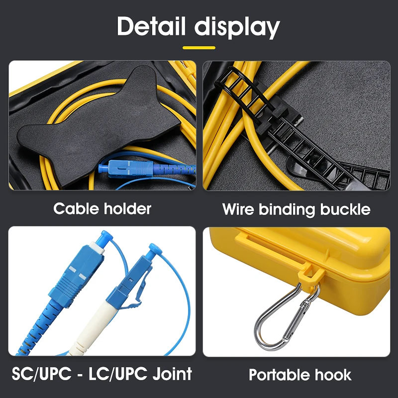 SC/UPC-LC/UPC OTDR Zone Eliminator Fiber Rings Fiber Optic 500M 1Km 2Km OTDR Launch Cable Box SM 1310/1550nm