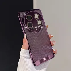 Enhanced Heat Dissipation Breathable Plating Hard Phone Case for Redmi K60 Pro (Purple)