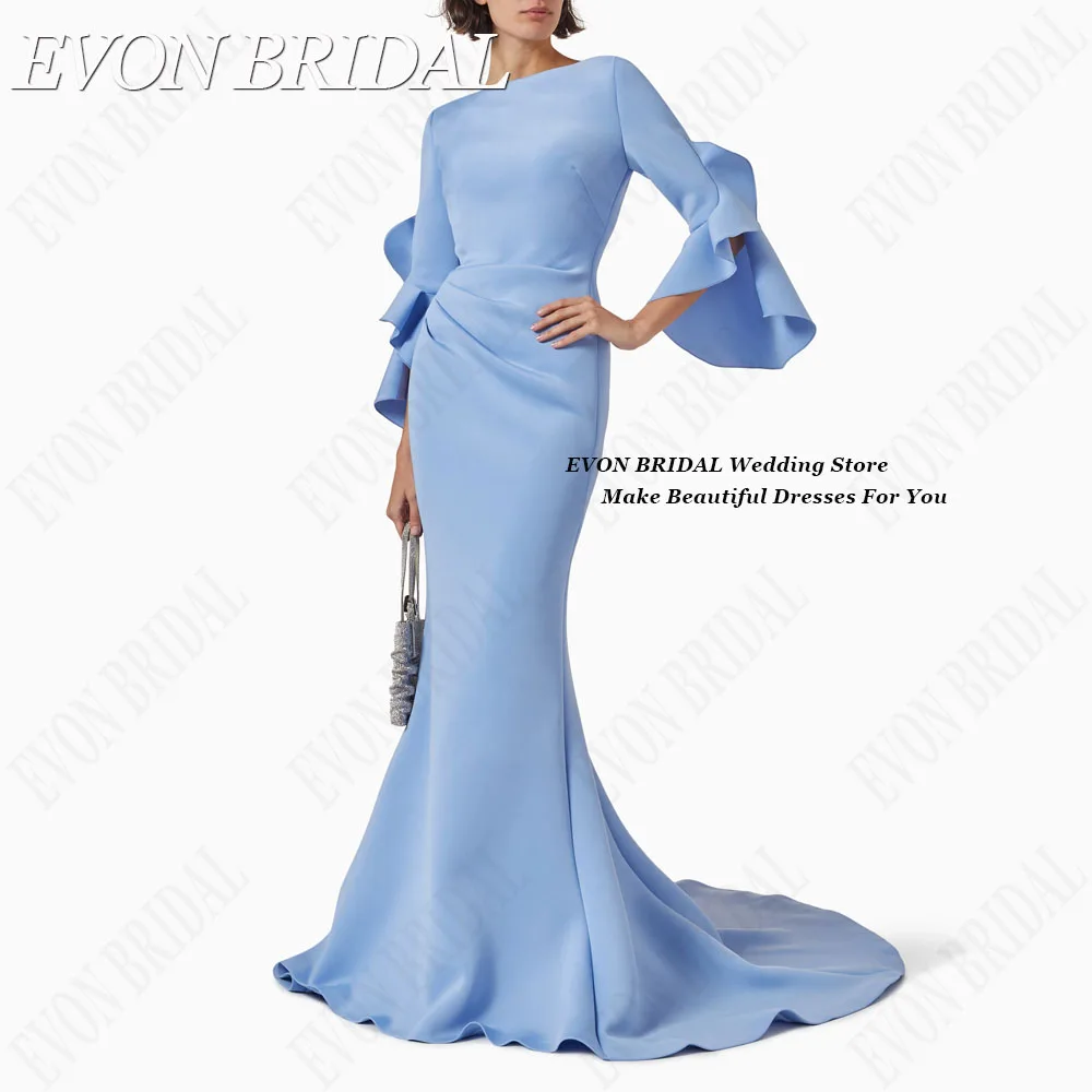 EVON BRIDAL Elegant Mermaid Celebrity Evening Gowns Dubai Woman Satin Formal Occasion Dresses Custom womens dress