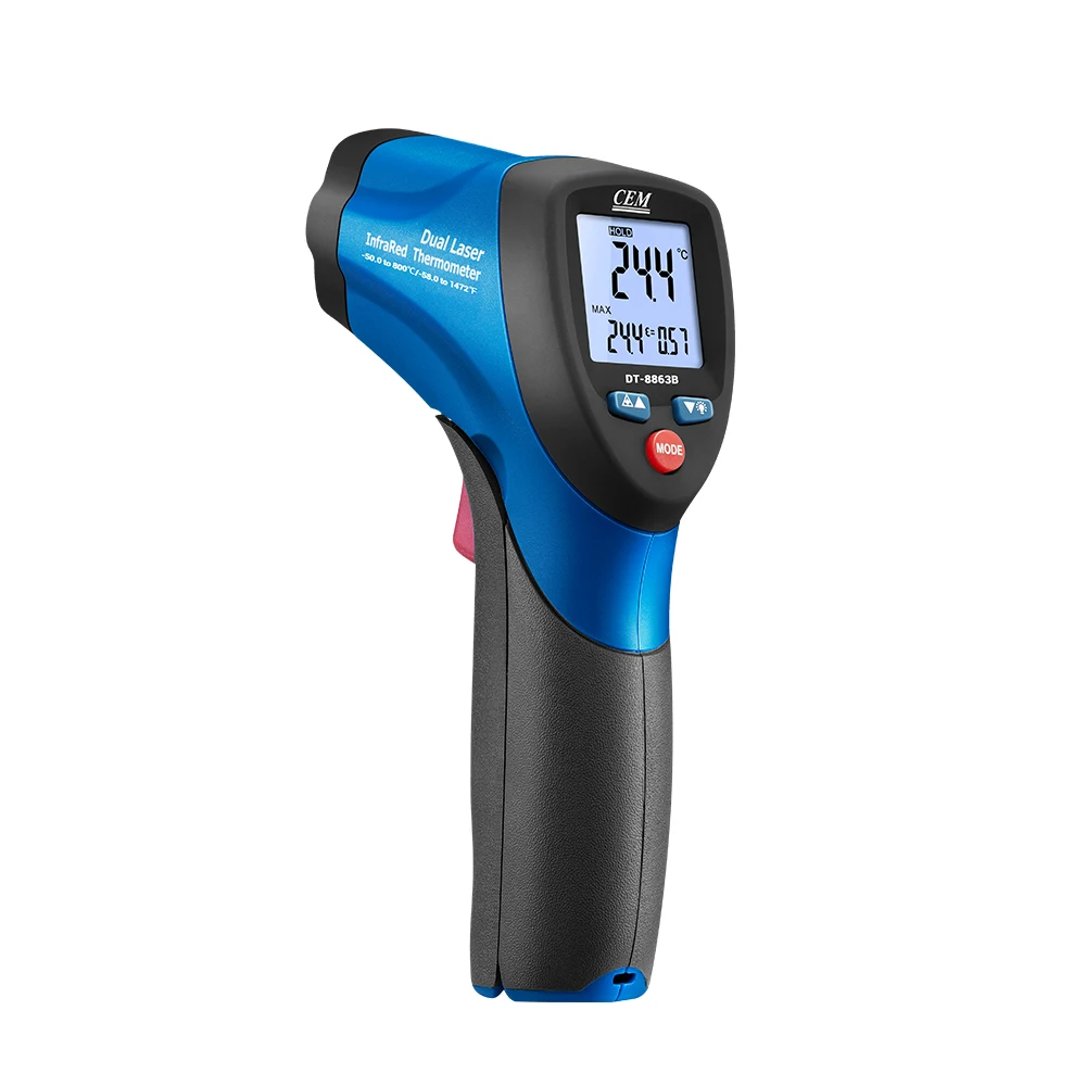 Thermomètre infra-rouge à visée laser -60° C +500° C / précision 0,1°C -  avec certificat