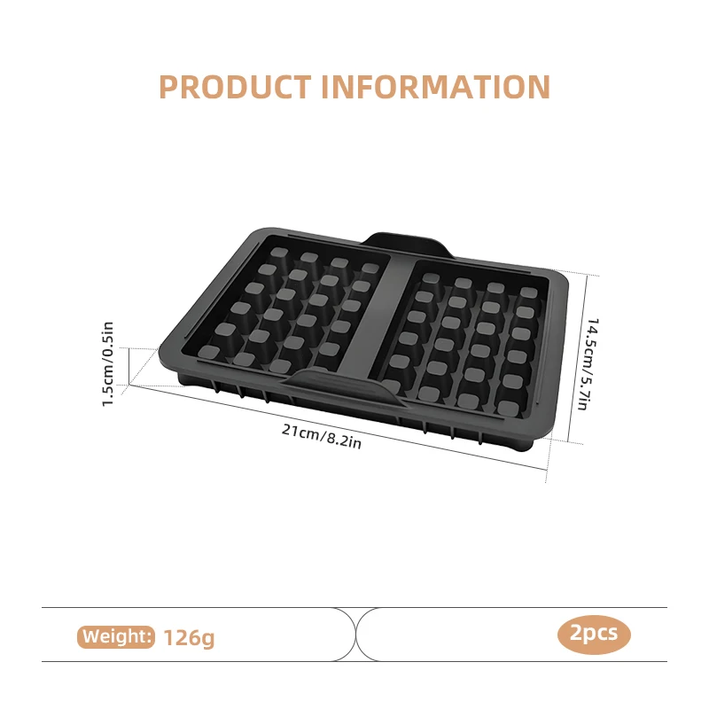 Reusable Silicone Waffle Molds For Air Fryers – Non-Stick, Dishwasher Safe (2-Pack) - View #3
