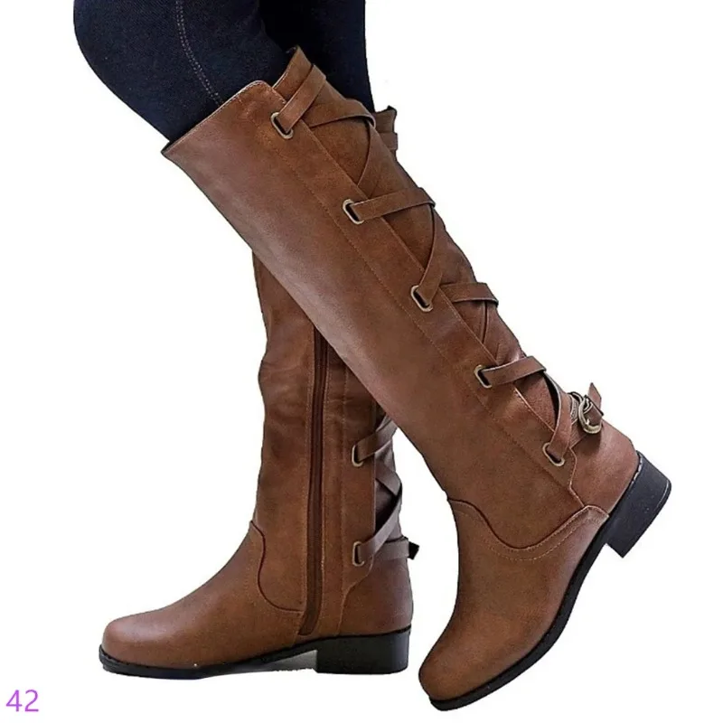

Maogu Thick Heels Zipper Lace Up Women's Buckle Shoes Woman Fashion Boot Female Platform Boots Autumn Winter Women Knee Boots 43