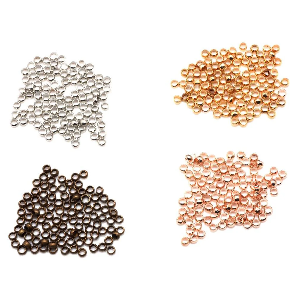 

100 шт. медный обжимной бисер 3,5 мм Родий/KC золото/бронза/розовое золото цвет для 2,0 мм провода веревки браслет ожерелье DIY ювелирных изделий
