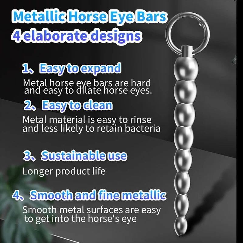 Metal Urethral Catheter Dilator Horse Eye Stimulation Adult Sex Toy for Men Gay Sounding Penis Plug Insert Urethra Catheter Bead