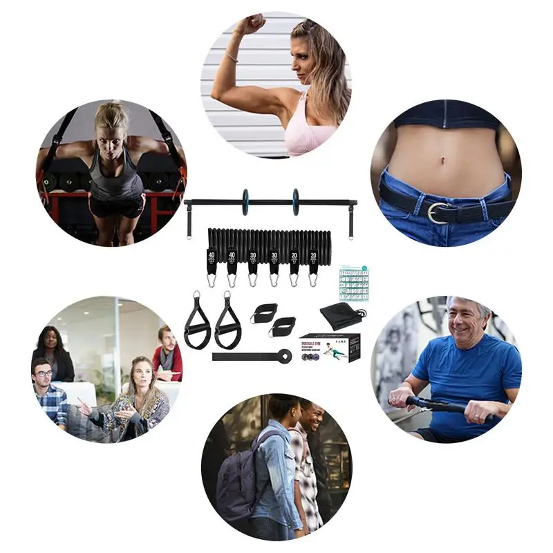 Pilates Bar Kit Pilates Bar Workout With Resistance Bands Portable Home Gym Kit Multifunctional Fitness Equipment
