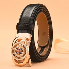 

Модные дизайнерские женские кожаные ремни с автоматической пряжкой, роскошные женские деловые ремни с металлической пряжкой, брендовый же...