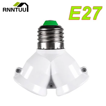 RnnTuu E27 LED 베이스 라이트 램프 전구 소켓 E27 ~ 2-E27 분배기 어댑터 램프 홀더, 고품질 E27 소켓 전구 홀더