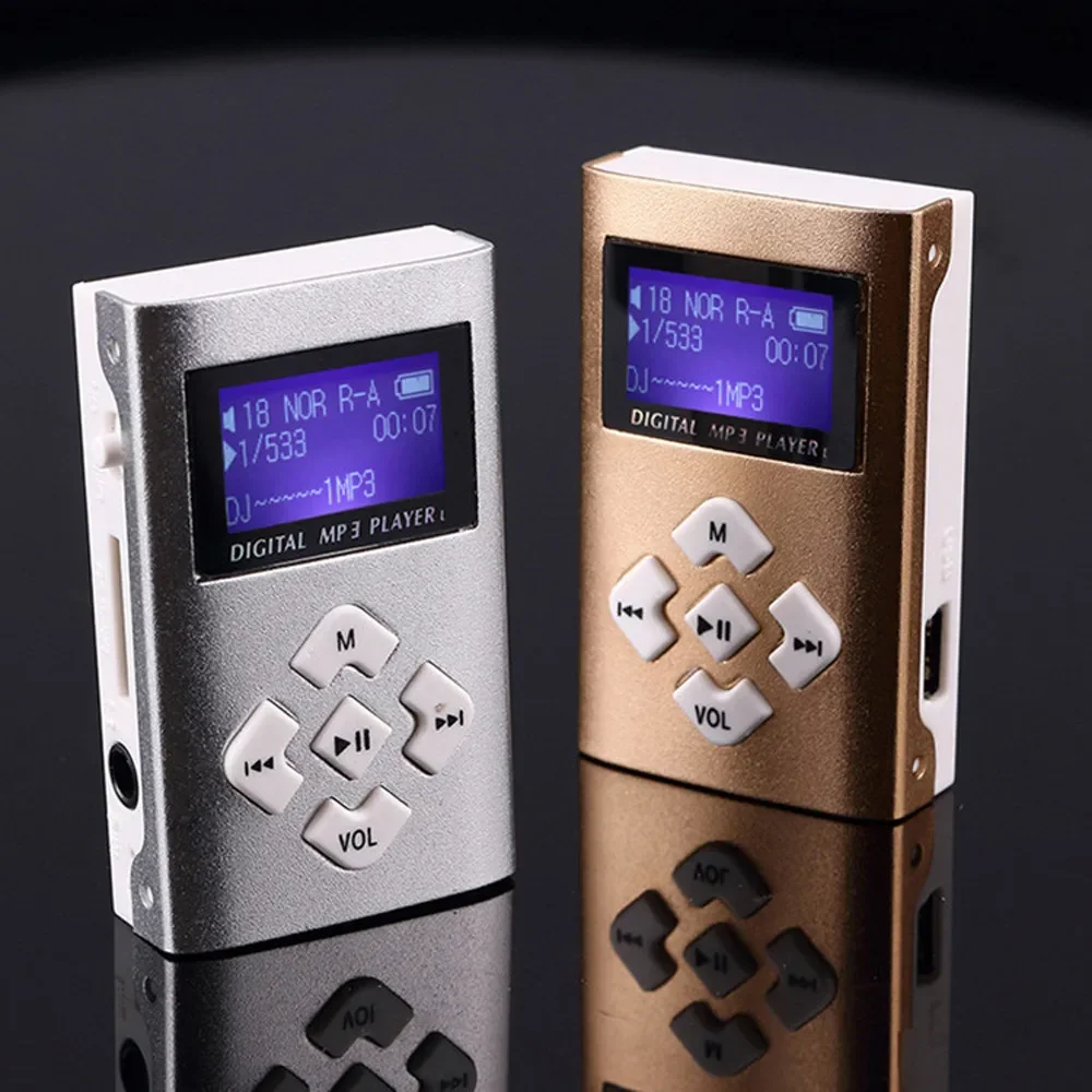 Фото Прямая поставка, мини Usb-клипса, портативный музыкальный MP3-плеер с ЖК-экраном, поддержка 8 Гб Micro SD TF карт, цифровой MP3 №1