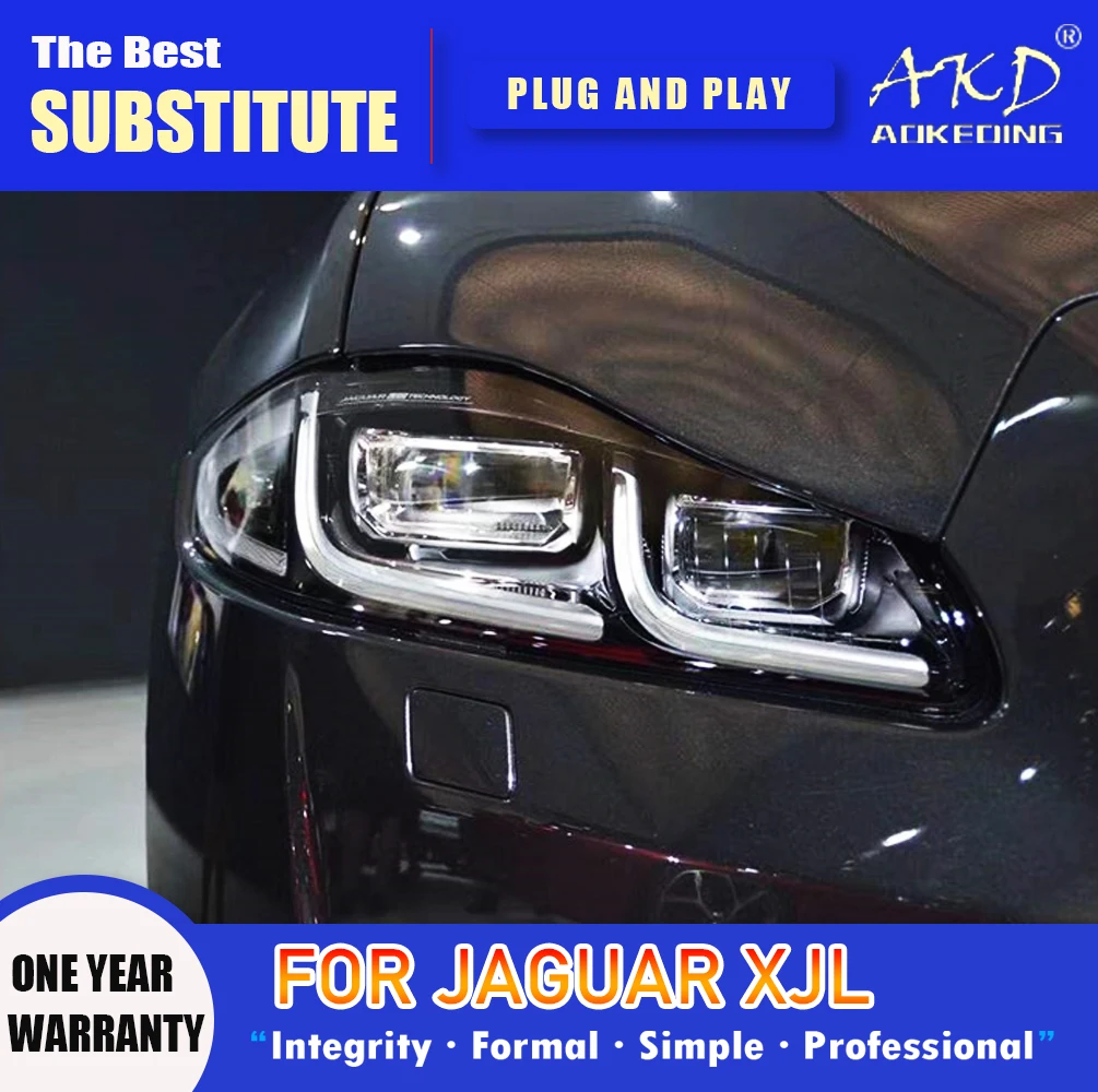 

AKD Head Lamp for Jaguar XJL LED Headlight 2011-2019 Headlights XJ XF XE DRL Turn Signal High Beam Angel Eye Projector Lens