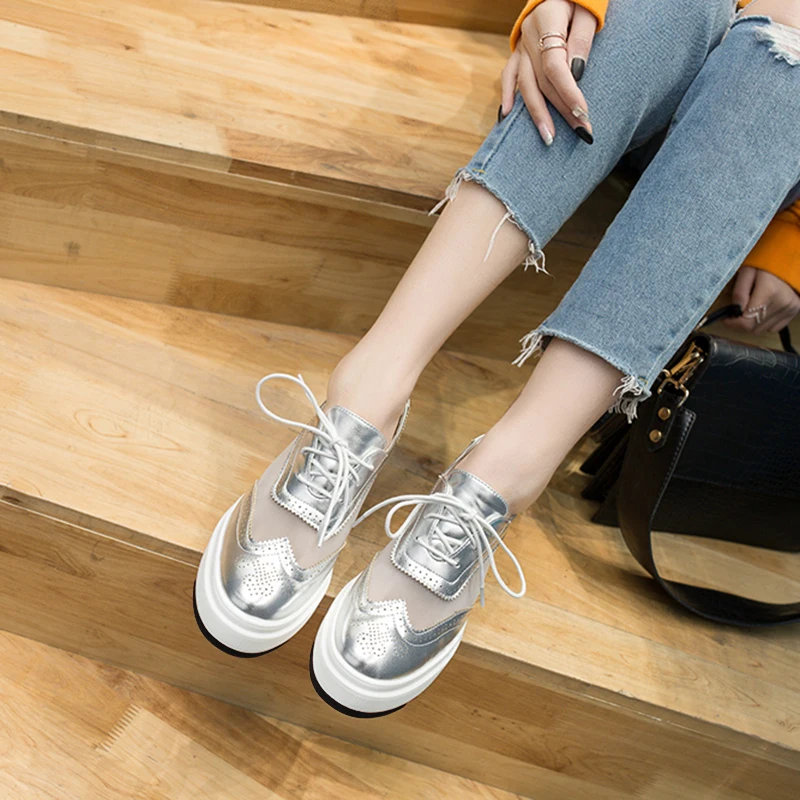 Oxford Shoe Silver Oxfords Womens Metallic New Womens Winged